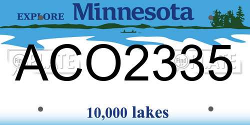 ACO2335 Minnesota License Plate