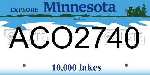ACO2740 Minnesota License Plate