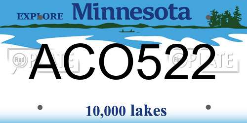ACO522 Minnesota License Plate