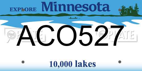 ACO527 Minnesota License Plate