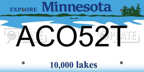 ACO52T Minnesota License Plate