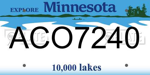 ACO7240 Minnesota License Plate