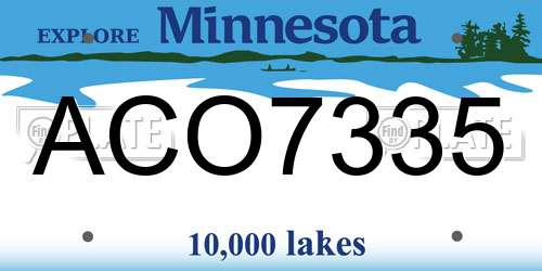 ACO7335 Minnesota License Plate