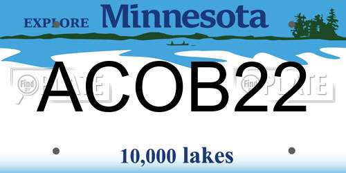 ACOB22 Minnesota License Plate