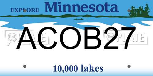 ACOB27 Minnesota License Plate