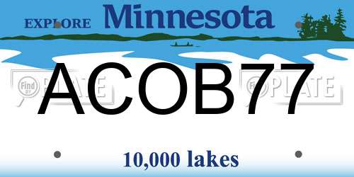 ACOB77 Minnesota License Plate
