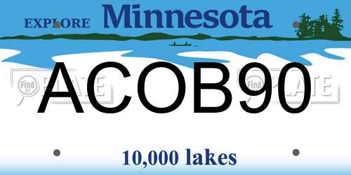ACOB90 Minnesota License Plate