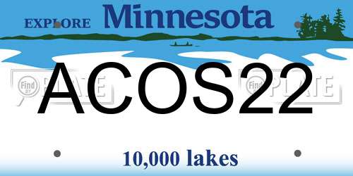ACOS22 Minnesota License Plate