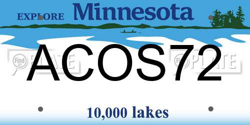 ACOS72 Minnesota License Plate
