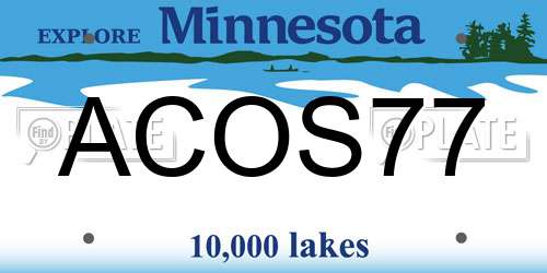 ACOS77 Minnesota License Plate