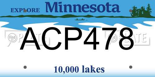 ACP478 Minnesota License Plate