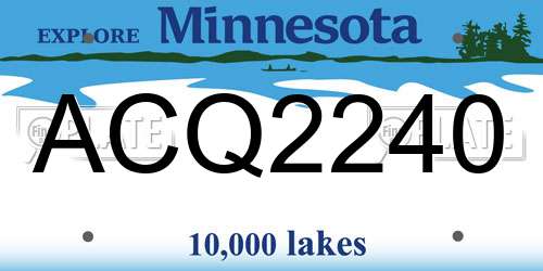 ACQ2240 Minnesota License Plate