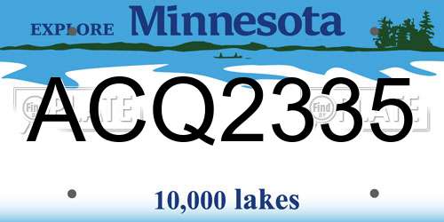 ACQ2335 Minnesota License Plate