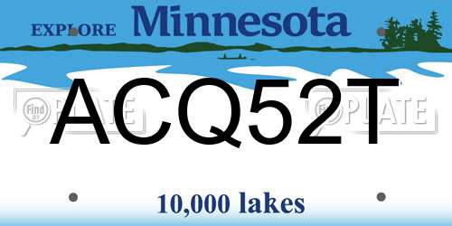 ACQ52T Minnesota License Plate