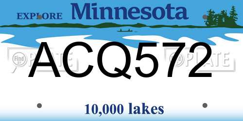 ACQ572 Minnesota License Plate