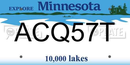 ACQ57T Minnesota License Plate