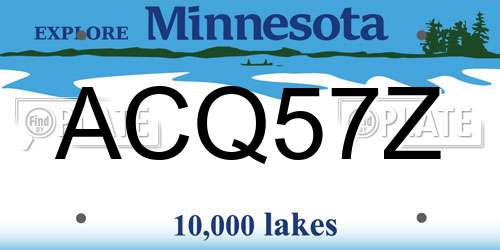 ACQ57Z Minnesota License Plate