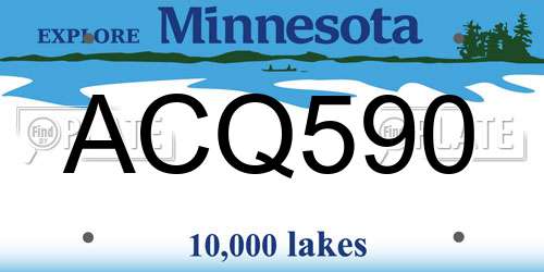 ACQ590 Minnesota License Plate