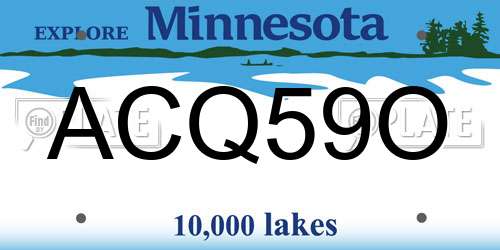 ACQ59O Minnesota License Plate
