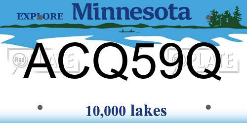 ACQ59Q Minnesota License Plate