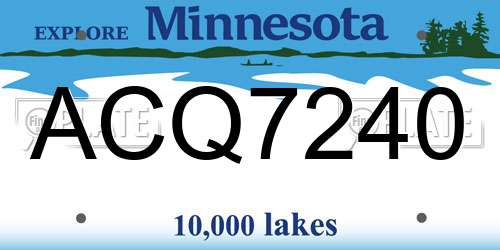ACQ7240 Minnesota License Plate