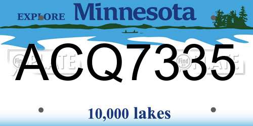 ACQ7335 Minnesota License Plate