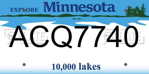 ACQ7740 Minnesota License Plate