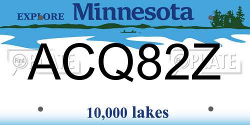 ACQ82Z Minnesota License Plate