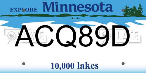 ACQ89D Minnesota License Plate