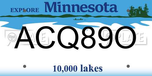ACQ89O Minnesota License Plate