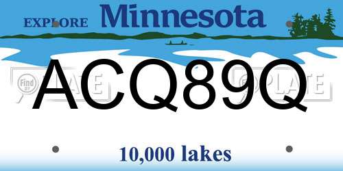 ACQ89Q Minnesota License Plate