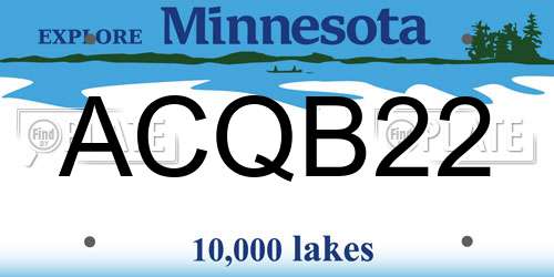 ACQB22 Minnesota License Plate