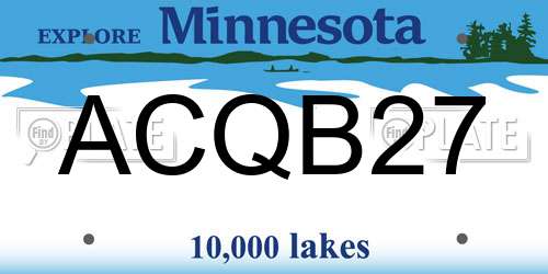 ACQB27 Minnesota License Plate
