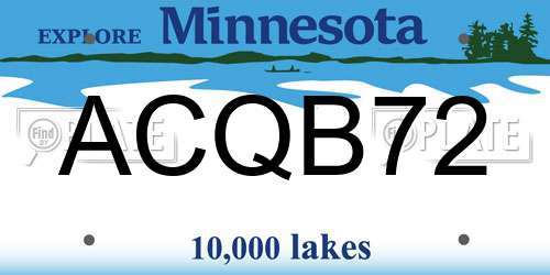 ACQB72 Minnesota License Plate