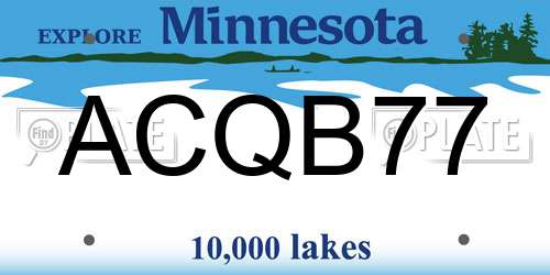 ACQB77 Minnesota License Plate