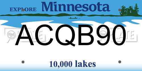 ACQB90 Minnesota License Plate
