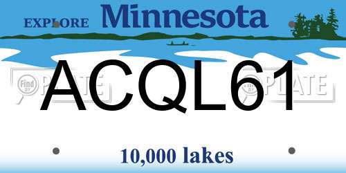 ACQL61 Minnesota License Plate