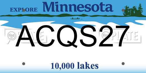 ACQS27 Minnesota License Plate