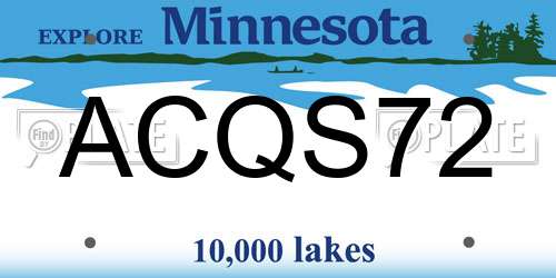 ACQS72 Minnesota License Plate