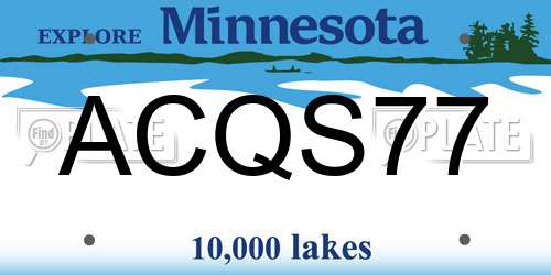 ACQS77 Minnesota License Plate