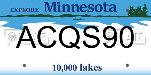 ACQS90 Minnesota License Plate