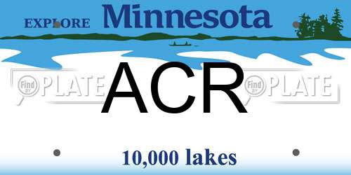 ACR Minnesota License Plate