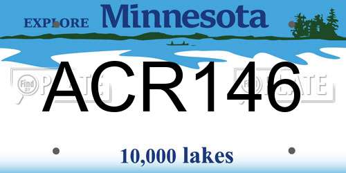 ACR146 Minnesota License Plate