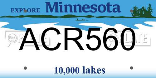 ACR560 Minnesota License Plate