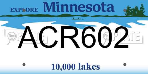 ACR602 Minnesota License Plate