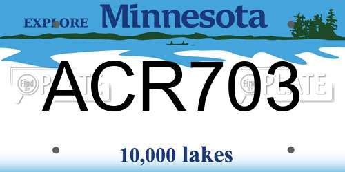 ACR703 Minnesota License Plate