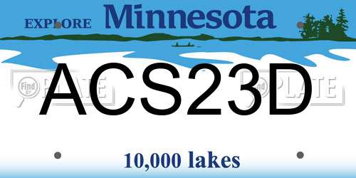 ACS23D Minnesota License Plate