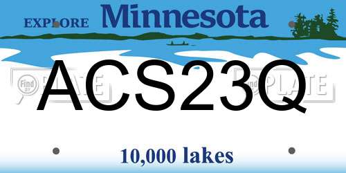 ACS23Q Minnesota License Plate