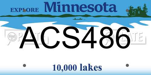 ACS486 Minnesota License Plate