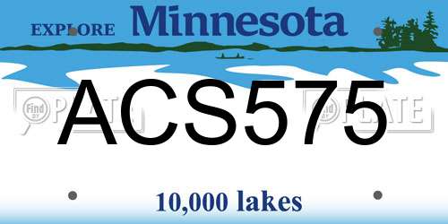 ACS575 Minnesota License Plate